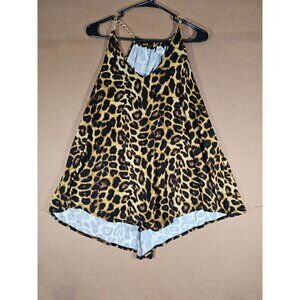 Picky Girl Leopard / Cheetah Print Sleeveless Blouse / Top Size 2X